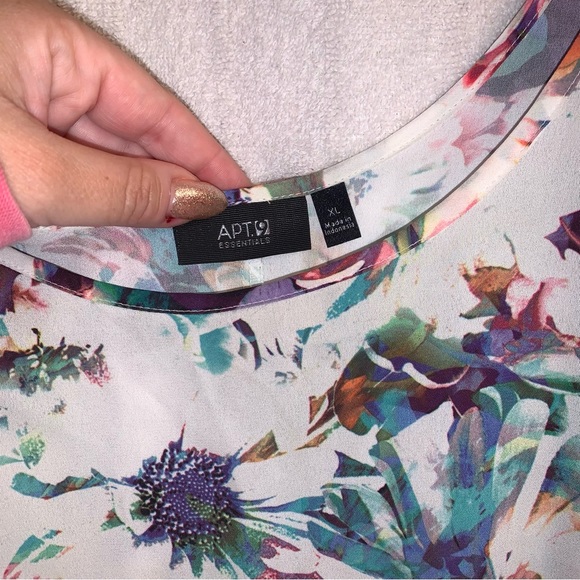 APT 9 flowy floral scoop neck adjustable tank | XL - Picture 3 of 6